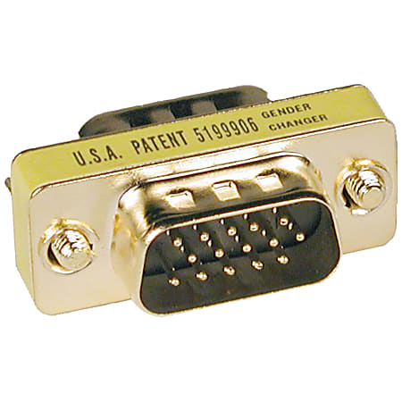 Eaton Tripp Lite Series Compact/Slimline VGA Video Gender Changer (HD15 M/M) - 1 x 15-pin HD-15 Male - 1 x 15-pin HD-15 Male