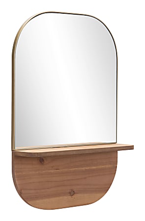 Zuo Modern Meridian Oval Mirror, 28-1/8"H x 19-15/16"W x 4-3/4"D, Natural