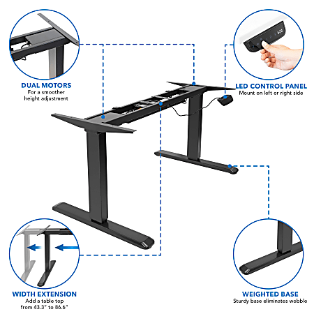 Dual motor adjustable desk discount