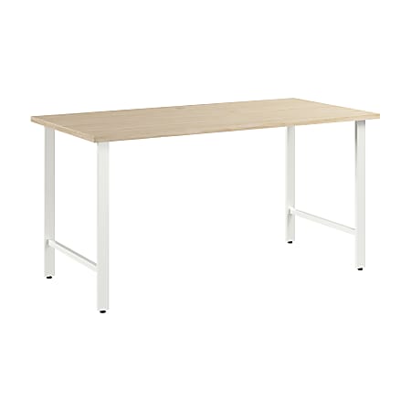 Bush Business Furniture Hustle 60"W Computer Desk With Metal Legs, Natural Elm, Standard Delivery