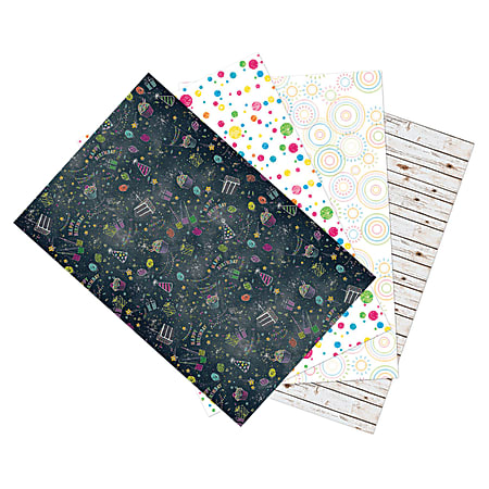 Pacon® Ella Bella Photography Backdrop Paper, 48" x 12', Assorted Birthday, Pack Of 4 Rolls