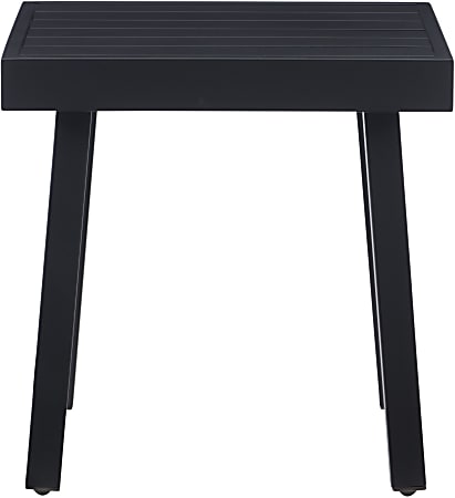 Linon Abilene Aluminum Outdoor Side Table, 20-1/4”H x 19-3/4”W x 17-1/4”D, Black