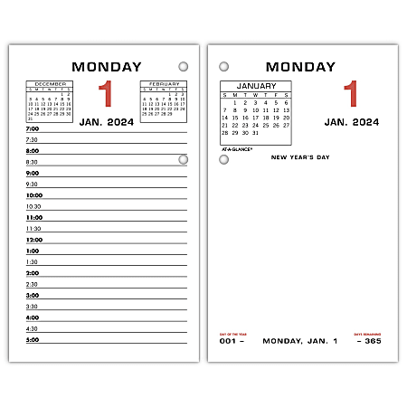 Day-Timer Two Page Per Day Reference Planner Refills, Loose-Leaf, Desk  Size, 5 1/2 x 8 1/2, Daily