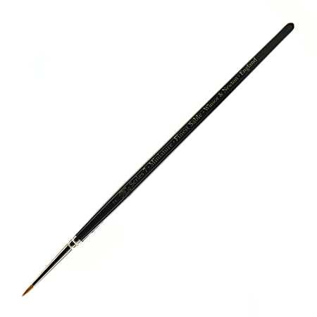 Winsor & Newton Series 7 Kolinsky Miniature Paint Brush, Size 2, Round Bristle, Sable Hair, Black