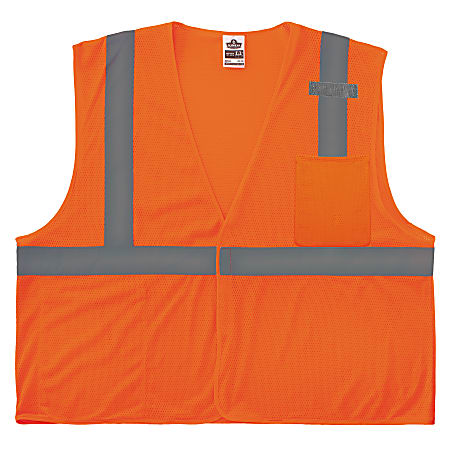 Ergodyne GloWear Mesh Hi-Vis Safety Vest, XL, Orange