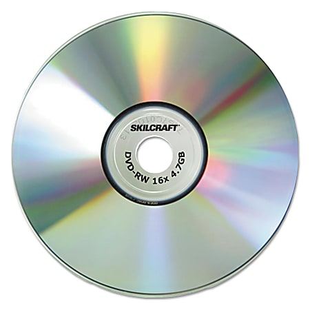 SKILCRAFT® Branded Attribute DVD-RW Media Discs, Pack Of