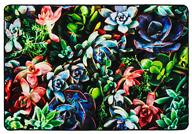 Carpets for Kids® Pixel Perfect Collection™ Succulent Garden Activity Rug, 4' x 6', Multicolor