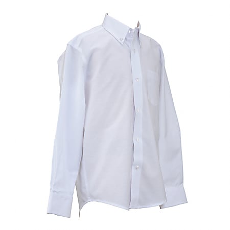 Royal Park Unisex Uniform, Long-Sleeve Oxford Polo Shirt, XX-Small, White