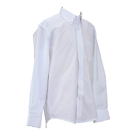 Royal Park Unisex Uniform, Long-Sleeve Oxford Polo Shirt, X-Small, White