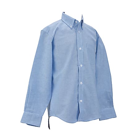 Royal Park Unisex Uniform, Long-Sleeve Oxford Polo Shirt, XX-Small, Blue