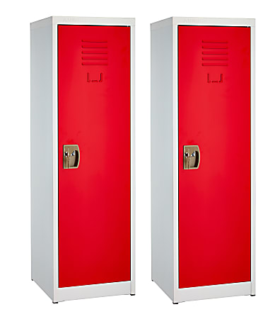 Alpine 1 Tier Steel Lockers 48 H x 15 W x 15 D Red Set Of 2 Lockers ...