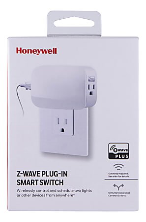 Honeywell Z-Wave Plus Dual Outlet Plug-In Smart Switch, White, 39342