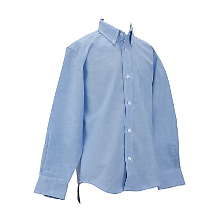 Royal Park Unisex Uniform, Long-Sleeve Oxford Polo Shirt, X-Small, Blue