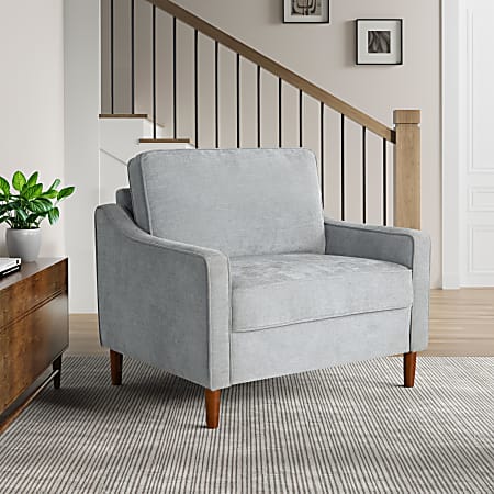 Lifestyle Solutions Shendi Fabric Guest Chair, Light Gray