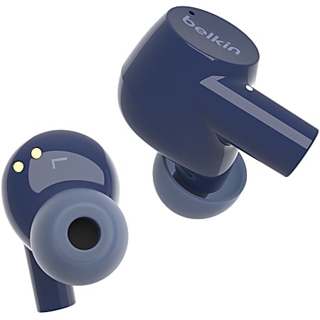 Belkin SOUNDFORM Rise True Wireless Earbuds - Stereo - True Wireless - Bluetooth - 32.8 ft - Earbud - Binaural - In-ear - Noise Cancelling Microphone - Noise Canceling - Blue
