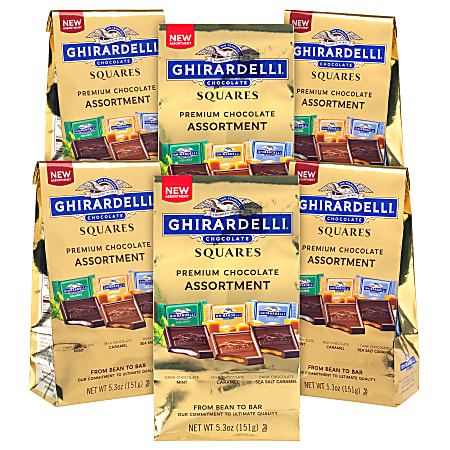 Ghirardelli Premium Chocolate Squares Assortment, 5.3 Oz, Total Qty 6
