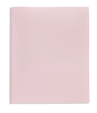 Office Depot® 2-Pocket School-Grade Poly Folder With Prongs, Letter Size, Light Pink