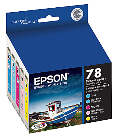 Epson® 78 Claria® Cyan, Light Cyan, Magenta, Light Magenta, Yellow Ink Cartridges, Pack Of 5, T078920 Epson® 78 Claria® Cyan, Light Cyan, Magenta, Light Magenta, Yellow Ink Cartridges, Pack Of 5, T078920