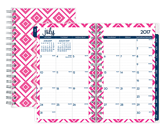 Blue Sky™ Dabney Lee Lucy Academic Weekly/Monthly Planner, 3 5/8" x 6 1/8", 50% Recycled, Multicolor, July 2017 to June 2018