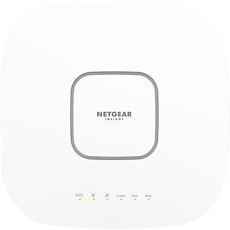 Netgear AXE7800 Tri-Band PoE Multi-Gig WiFi 6E Access Point - 2.40 GHz, 5 GHz, 6 GHz - Internal - MIMO Technology - 2 x Network (RJ-45) - 2.5 Gigabit Ethernet - PoE+ (RJ-45) Ports - Ceiling Mountable, Wall Mountable