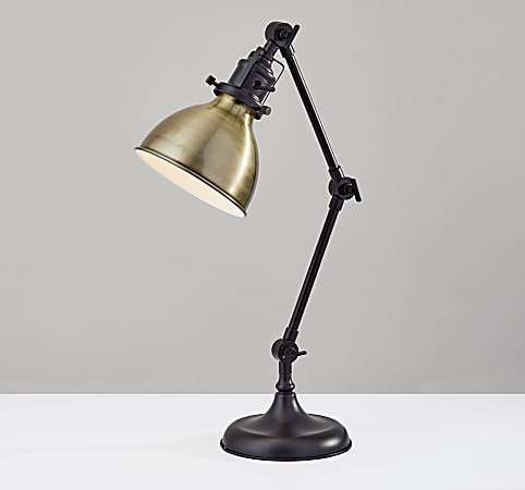 Adesso Simplee Alden Desk Lamp 18 12 H Antique Brass ShadeAntique Bronze  Base - Office Depot