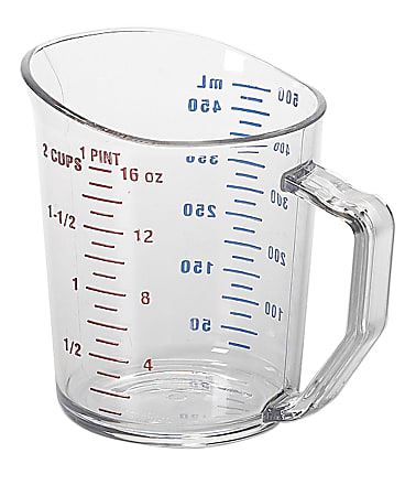 Cambro Camwear Measuring Cups, 16 Oz, Clear, Pack Of 12 Cups