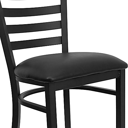 Flash furniture hercules ladder back on sale metal dining chair in black