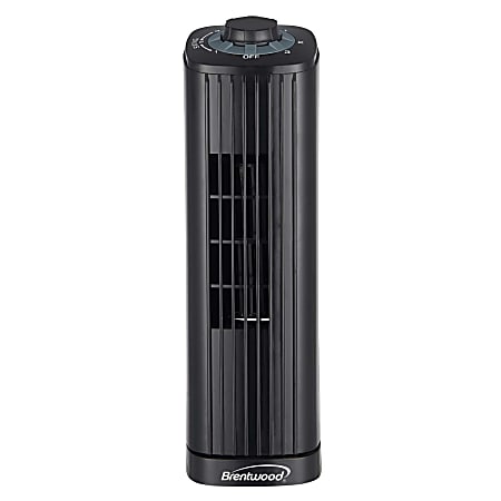 Brentwood&reg; 14-in. 3-Speed Portable Oscillating Tower Fan, Black, F-14TBK