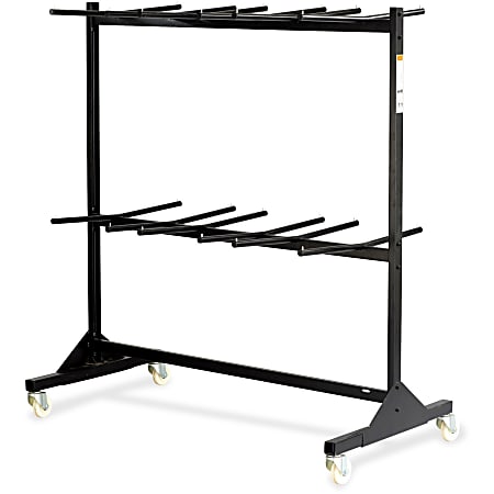 Safco 2 Tier Mobile Folding Chair Cart Black Office Depot