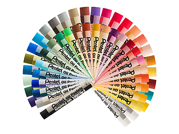 Pentel Oil Pastel Set With Carrying Case, Assorted, PHN50