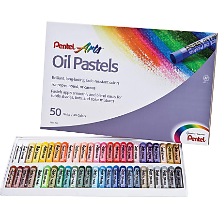 Pentel Oil Pastel Set With Carrying Case, Assorted