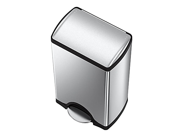simplehuman Rectangular Metal Step Trash Can 10 Gallons 25 34 H x