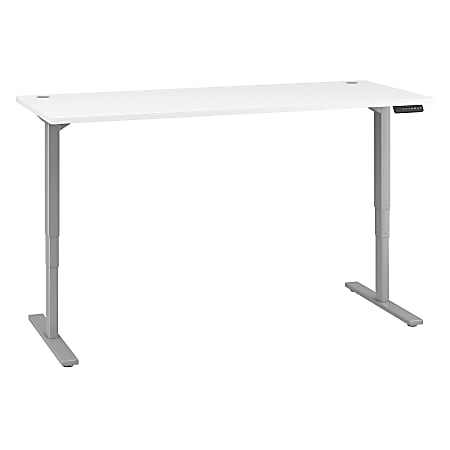 Bush Business Furniture Move 80 Series Electric 72"W x 30"D Height Adjustable Standing Desk, White/Cool Gray Metallic, Standard Delivery