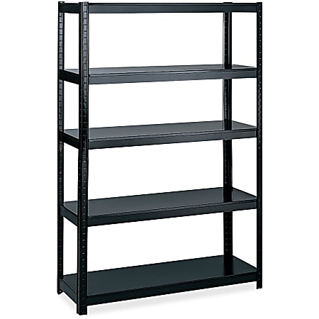 Safco 48" Wide 24" Deep Boltless Shelving - 5 Compartment(s) - 72" Height x 48" Width x 24" Depth - Floor - Black - Steel - 1Each