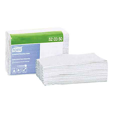 Tork Industrial 1-Ply Cleaning Cloths, 15-3/16" x 12-5/8", Gray, 55 Cloths Per Pack, Carton Of 8 Packs