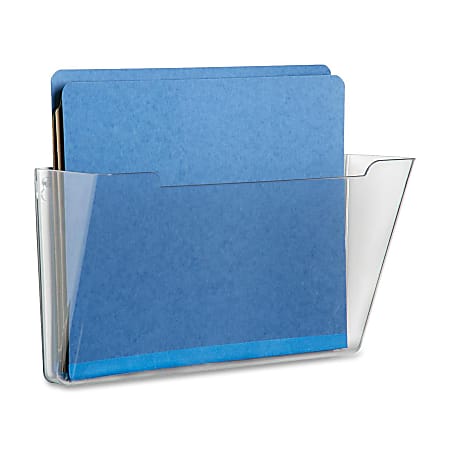 SKILCRAFT 7520-01-582-7273 Vertical Wall Hanging File, 7.3"H x 13.5"W x 4"D, Wall Mountable, Clear, Polystyrene, 1 / Each