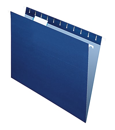Office Depot® Brand 2-Tone Hanging File Folders, 1/5 Cut, 8 1/2" x 11", Letter Size, Navy, Box Of 25 Folders
