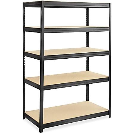 Safco Boltless Steel/Particleboard Shelving Unit - 5 Tier(s) - 72"x48"x 24" Depth - Floor - Sturdy, Durable, Heavy Duty, Adjustable Shelf - 6244BL