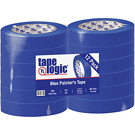 Tape Logic® 3000 Painter's Tape, 3" Core, 1" x 180', Blue, Case Of 12