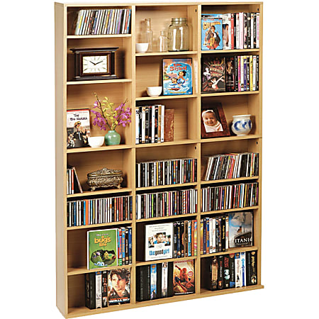 Atlantic Oskar 756 Media Cabinet Maple Finish Office Depot
