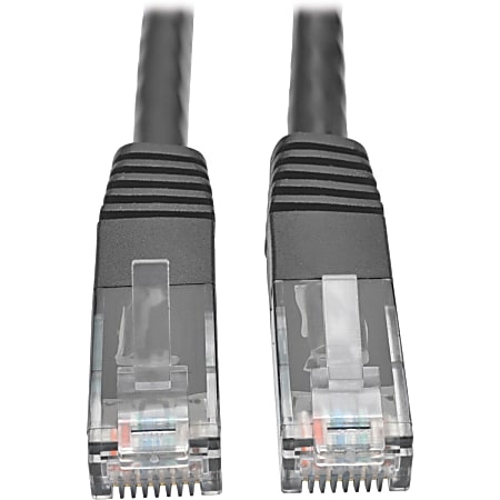 Tripp Lite Cat6 Gigabit Molded Patch Cable RJ45 M/M 550MHz 24 AWG Black 20' - 128 MB/s - 20 ft - Black