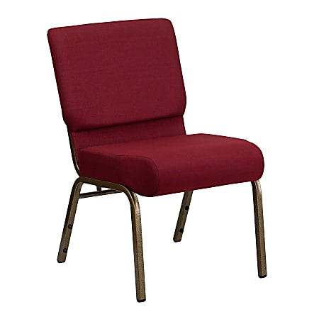 Flash Furniture HERCULES Extra-Wide Stacking Church Chair, Burgundy/Gold