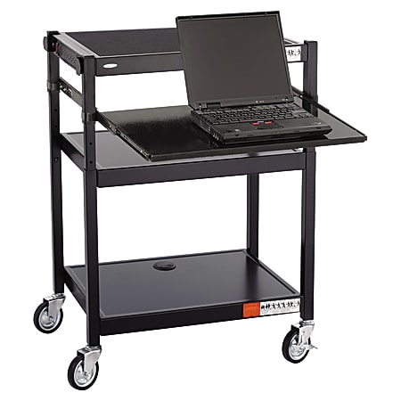 Safco® Steel Projector Cart, 36"H x 27"W x 18"D, Black