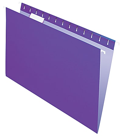 Office Depot® Brand 2-Tone Hanging File Folders, 1/5 Cut, 8 1/2" x 14", Legal Size, Purple, Box Of 25 Folders