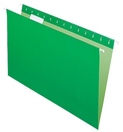 Office Depot® Brand 2-Tone Hanging File Folders, 1/5 Cut, 8 1/2" x 14", Legal Size, Green, Box Of 25 Folders