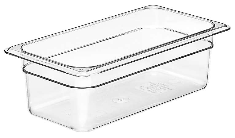 Cambro Camwear GN 1/3 Size 4" Food Pans, 4”H x 7”W 12-3/4”D, Clear, Set Of 6 Pans