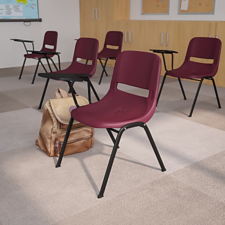 Flash Furniture Shell Chair With Right-Hand Flip-Up Tablet Arm, Burgundy