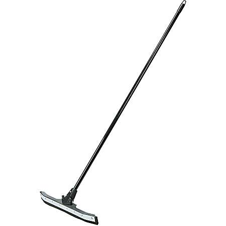 SKILCRAFT® FlexSweep Squeegee with Handle - 58" Aluminum Handle - 3" x 2.5"x 24" - Heavy Duty, Durable, Changeable Blade - Black - 1Each