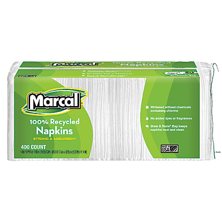 Marcal® Luncheon Napkins, 11-3/8"H x 10-1/2"W, 100%