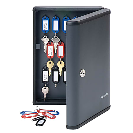 STEELMASTER® 30-Key Security Key Cabinet, Charcoal Gray